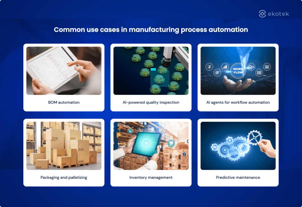Common use cases in manufacturing process automation